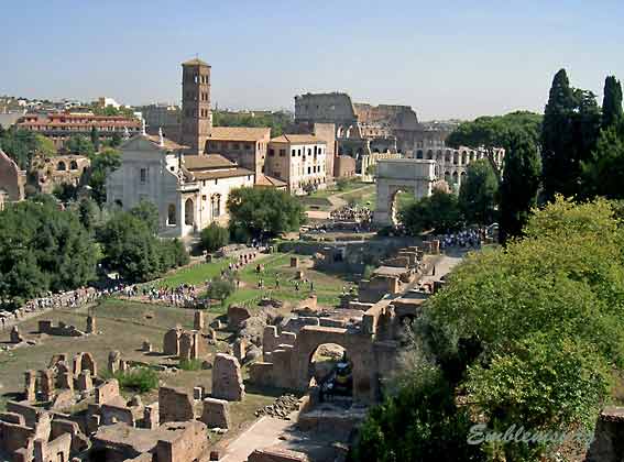 Roma_Forum_Forum_Romanum_mot_Colosseum.
